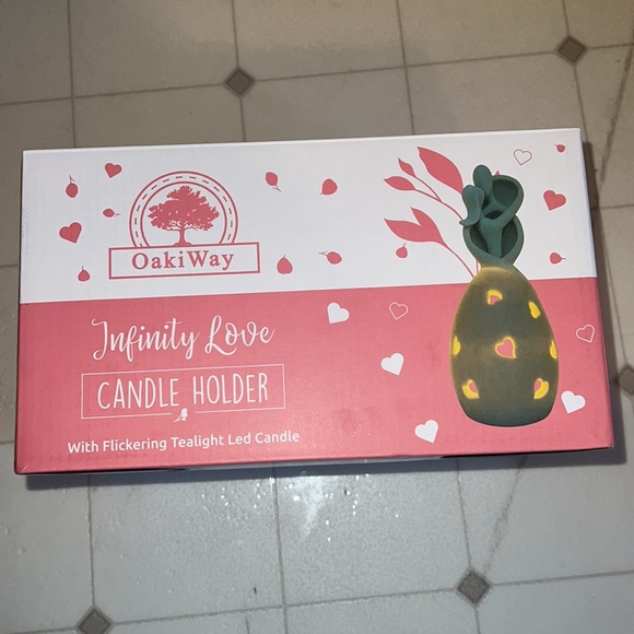 NEW OakiWay Her Infinity Love Candle Holder Statue W/Flickering LED - Picture 7 of 7